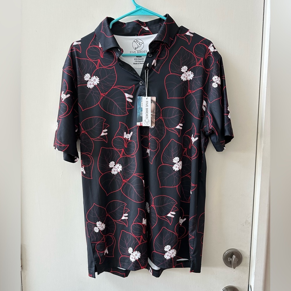 Five Birdies NWT New Golf Polo Rare Design Size Women’s 2xl Or Men’s Large